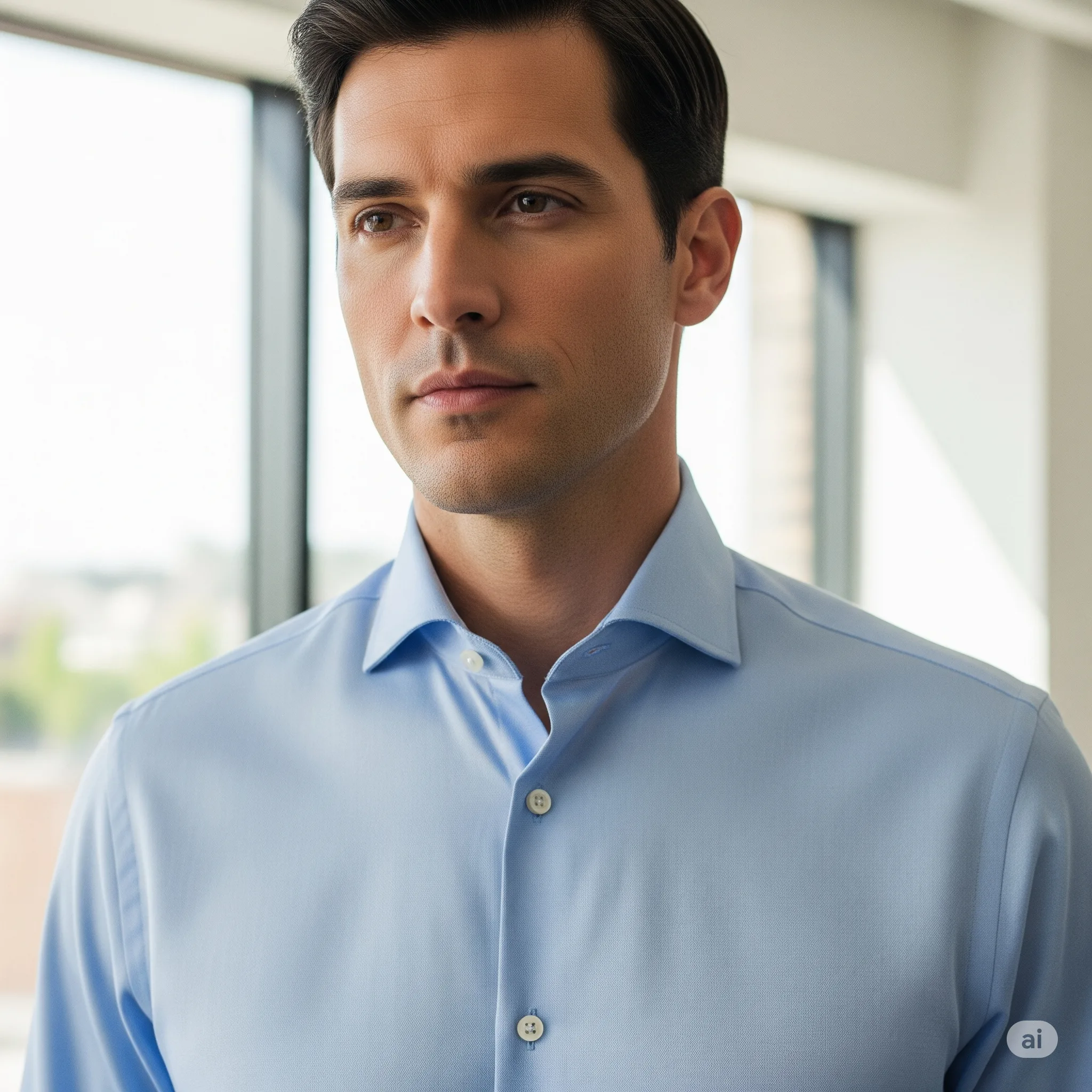 Structured Oxford Shirt – Light Blue